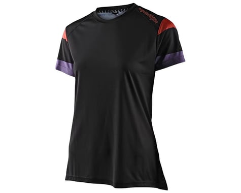 Troy Lee Designs Womens Lilium Short Sleeve Jersey (Rugby Black) (XL)