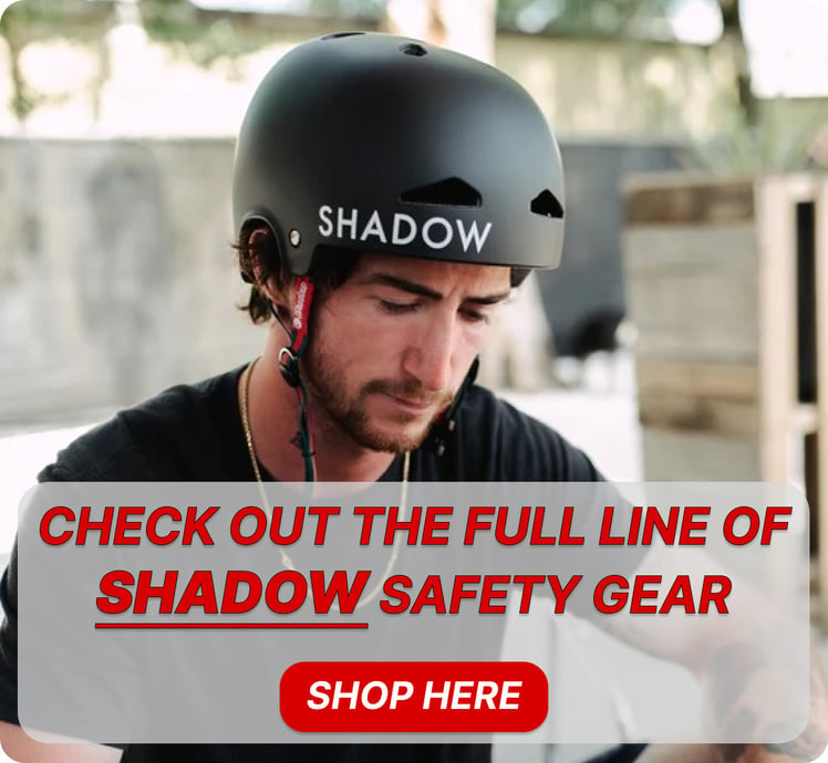 Image: ad for The Shadow Conspiracy safety gear featuring Matt Ray