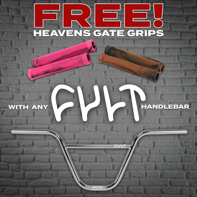 Free Cult grips with the purchase of Cult bars