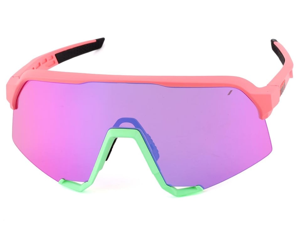 100% S3 Glasses Matt Washed Out Neon Pink/Purple Mirror Lens One Size 