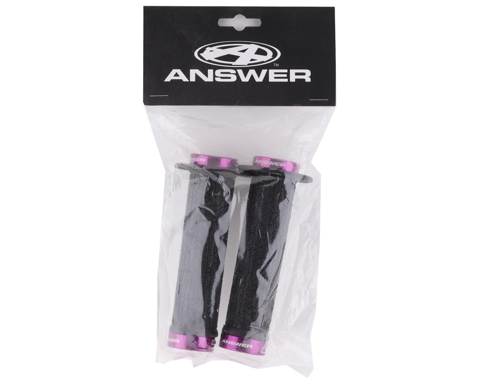 Answer Flange Lock-On Grips (Black/Purple) (Pair) (135mm)