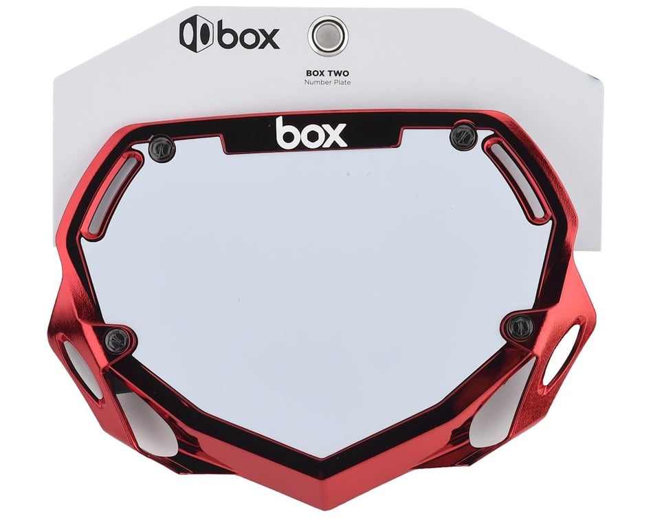 Box Two Number Plate (Red Chrome) (Mini) - Dan's Comp