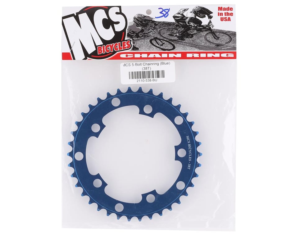 MCS 5-Bolt Chainring (Blue) (38T) - Dan's Comp