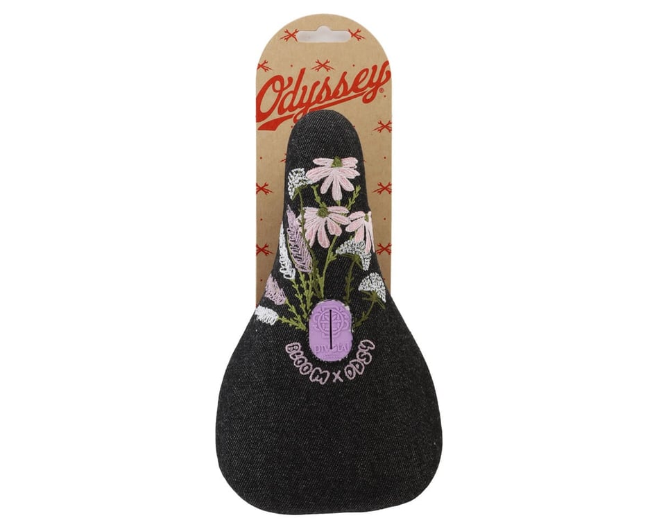 Odyssey X Bloom BMX Pivotal Seat (Black Denim/Flowers) (Slim