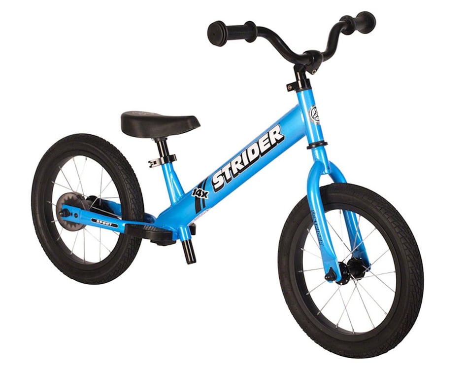 SCRATCH DENT Strider Sports 14x Sport Kids Balance Bike w Easy Ride Pedal Kit Blue