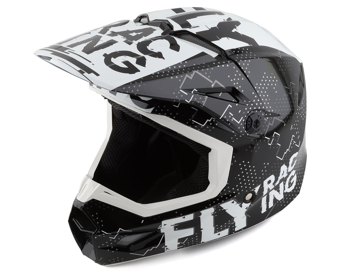 Fly Racing Youth Kinetic Scan Helmet (Black/White) (Youth L) - Dan's Comp