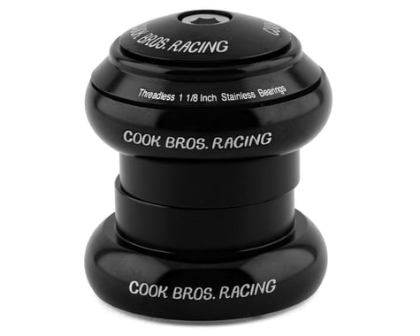 Cook Bros. Racing Stainless Steel Threadless Headset (Black) (1-1/8")