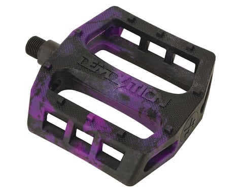 Demolition Trooper Plastic Pedals (Black/Purple Swirl) (Pair) (9/16")