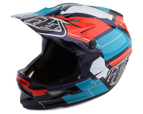 Troy Lee Designs D3 Fiberlite Full Face Helmet (Vertigo Blue/Red) (XL)