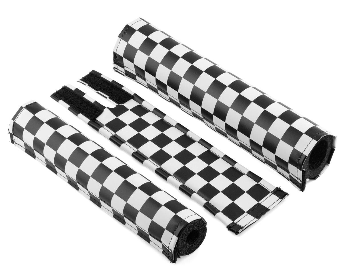 Flite Classic Checkers BMX Pad Set (Black/White) (Wide Bar) - Dan's Comp