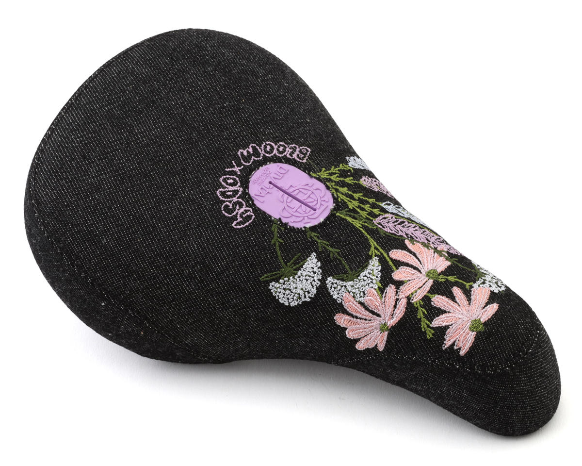 Odyssey X Bloom BMX Pivotal Seat (Black Denim/Flowers) (Fat